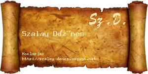 Szalay Dénes névjegykártya