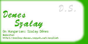 denes szalay business card